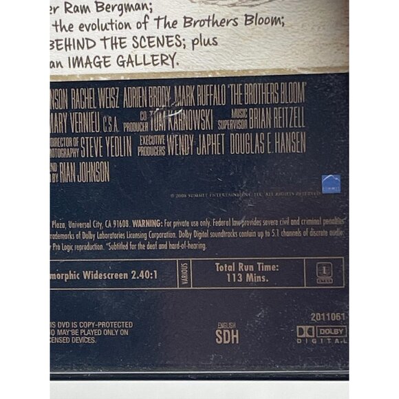 The brothers bloom dvd 113min 2008 copyright summit pg-13 movie English READ - Picture 6 of 7